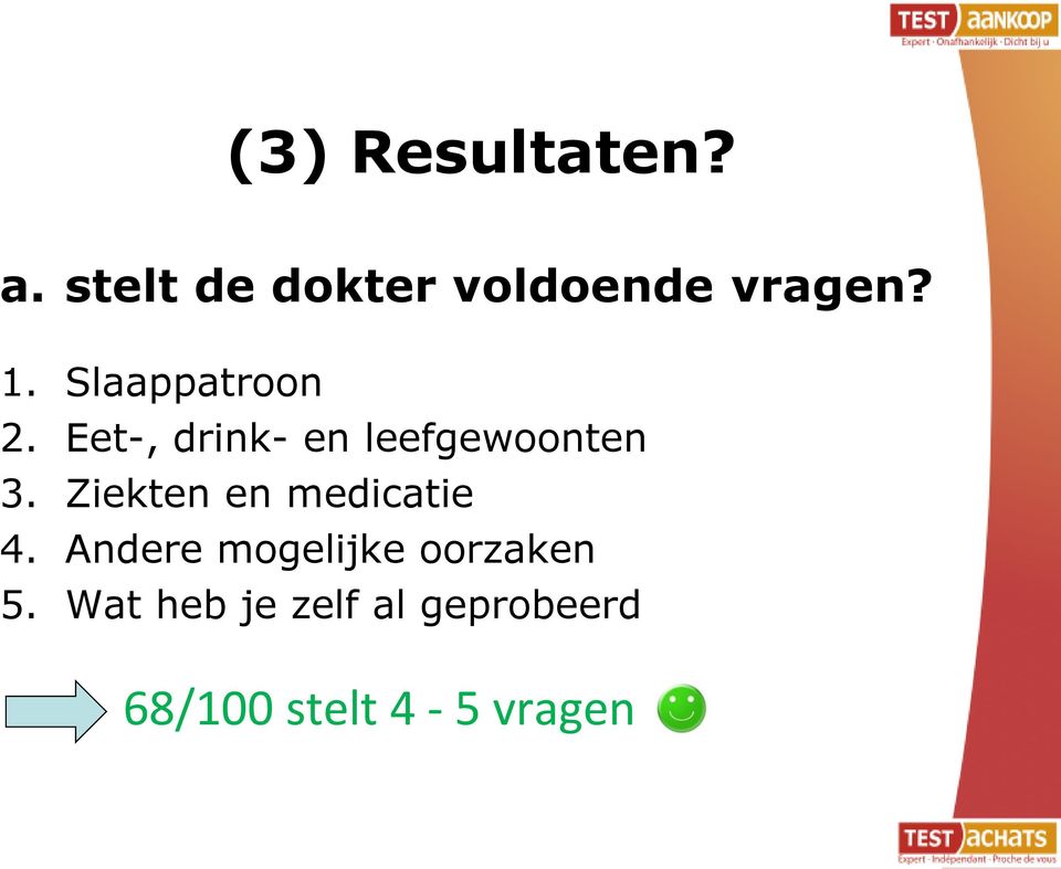 Ziekten en medicatie 4. Andere mogelijke oorzaken 5.