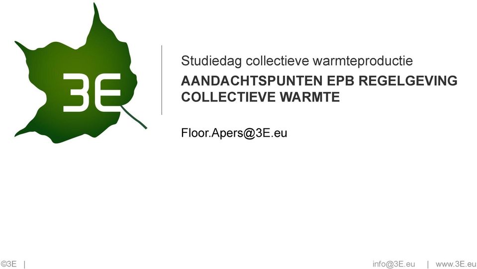 EPB REGELGEVING COLLECTIEVE