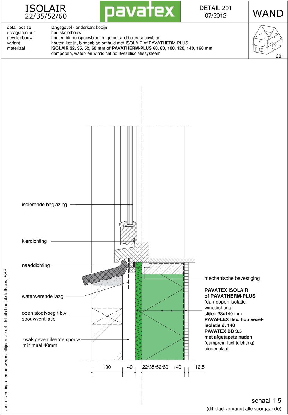 uitvoerings- en ontwerprichtlijnen zie ref. details, SBR waterwerende laag open stootvoeg