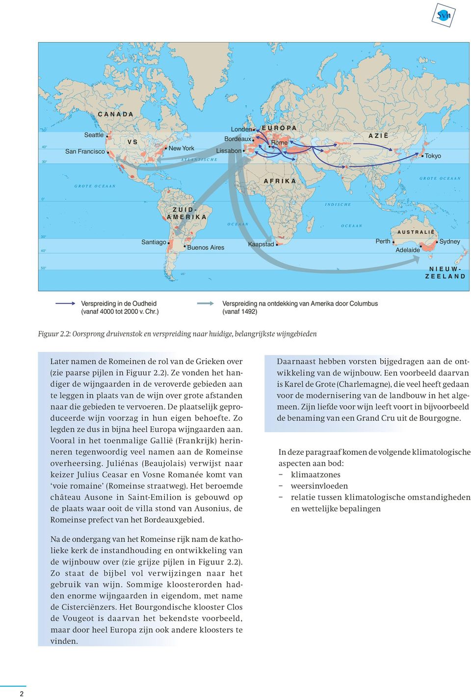 ) Verspreiding na ontdekking van Amerika door Columbus (vanaf 1492) Figuur 2.