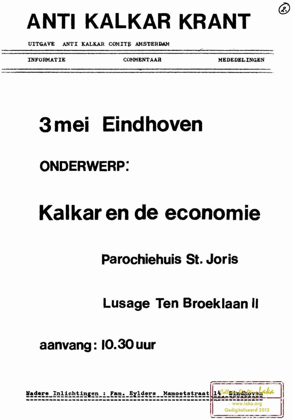 Joris Lusage Ten Broeklaan 11 aanvang: 10.30 uur!!~!!!_~!!2~!!~i~~_l_!~~_!i!~!r! ~!