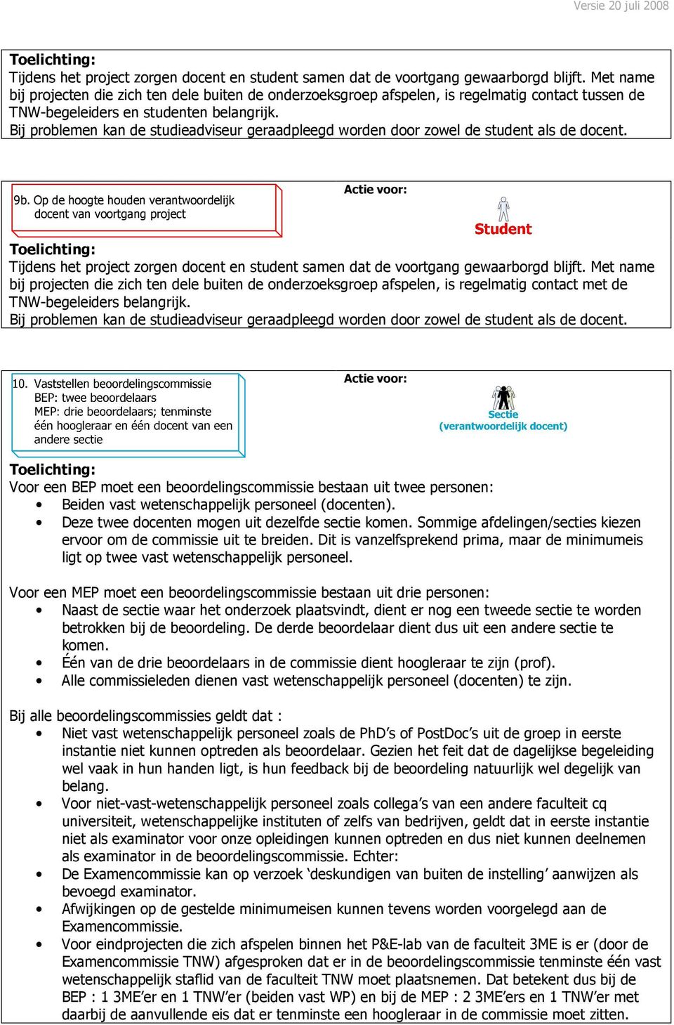 Bij problemen kan de studieadviseur geraadpleegd worden door zowel de student als de docent. 9b.