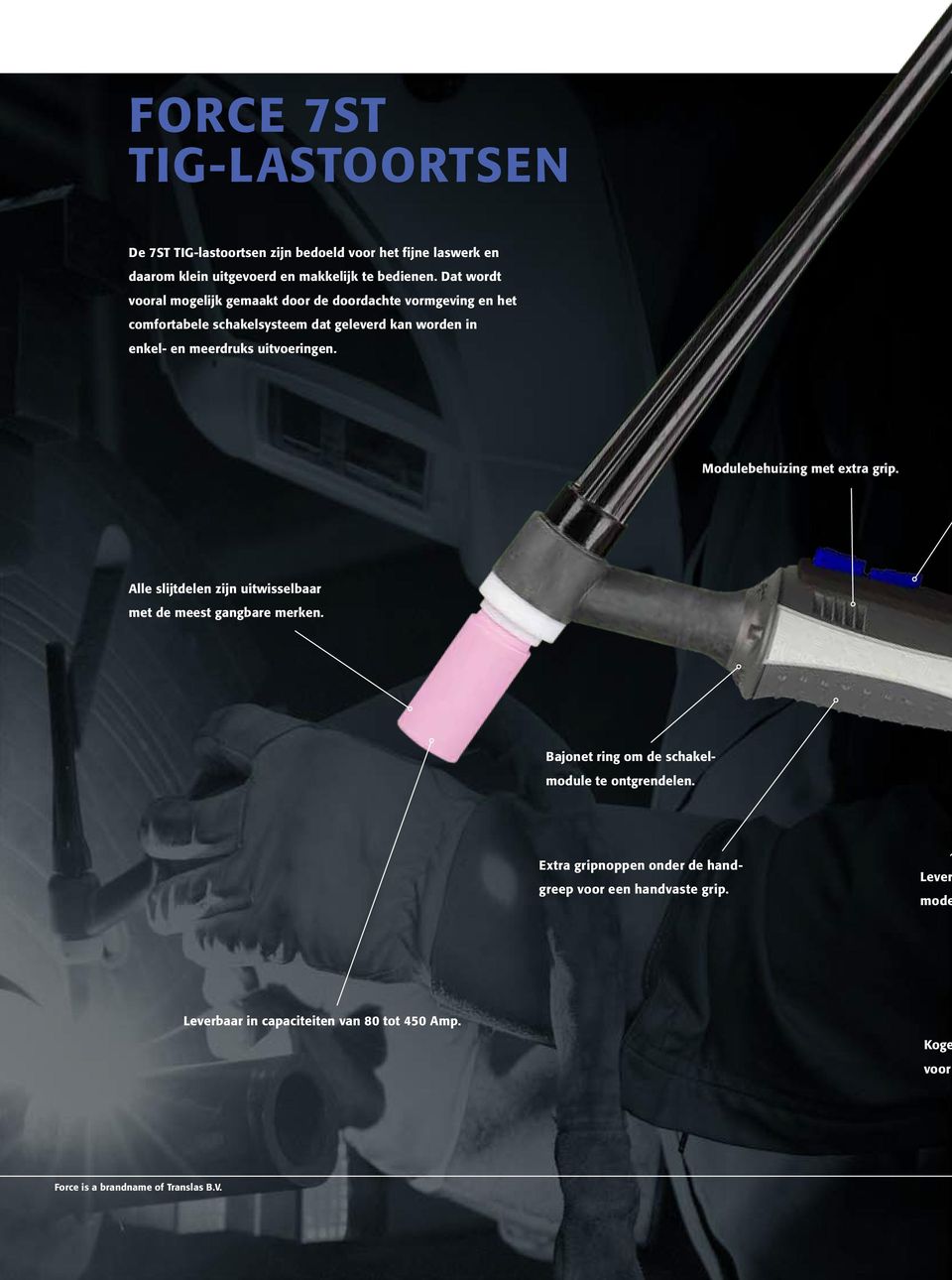 uitvoeringen. Modulebehuizing met extra grip. Alle slijtdelen zijn uitwisselbaar met de meest gangbare merken.