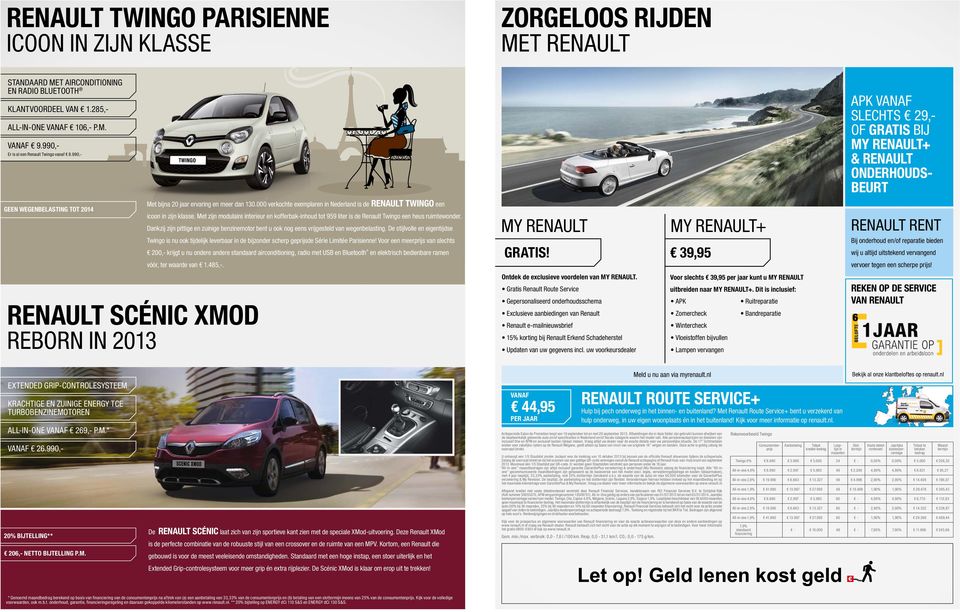 000 verkochte exemplaren in Nederland is de RENAULT TWINGO een icoon in zijn klasse. Met zijn modulaire interieur en kofferbak-inhoud tot 959 liter is de Renault Twingo een heus ruimtewonder.