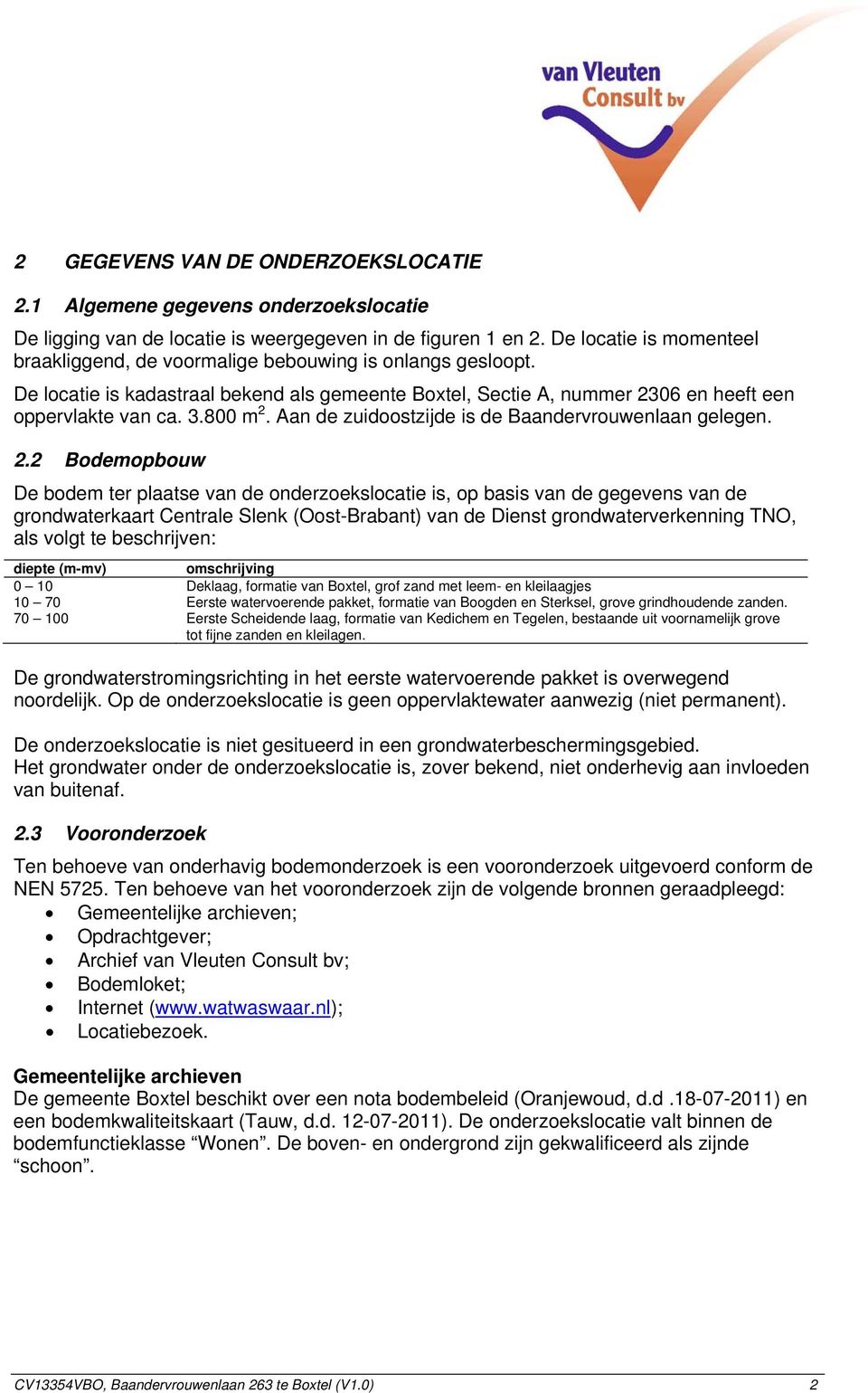 Aan de zuidoostzijde is de Baandervrouwenlaan gelegen. 2.