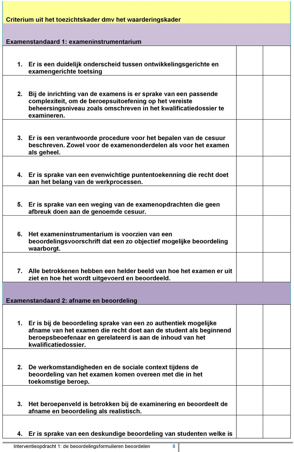 Er is een verantwoorde procedure voor het bepalen van de cesuur beschreven. Zowel voor de examenonderdelen als voor het examen als geheel. 4.