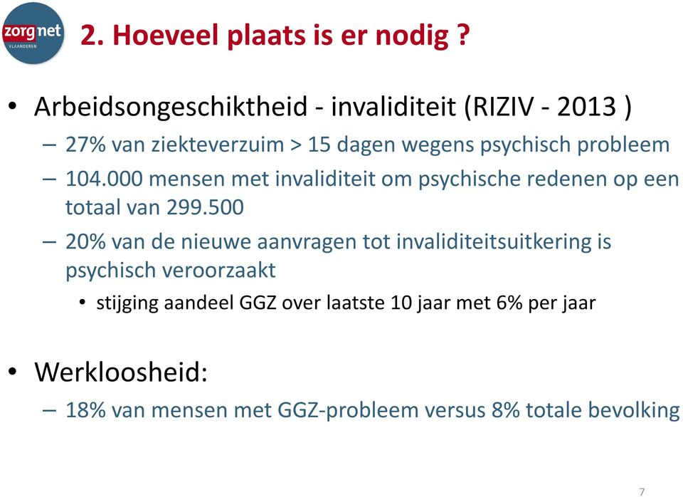 probleem 104.000 mensen met invaliditeit om psychische redenen op een totaal van 299.