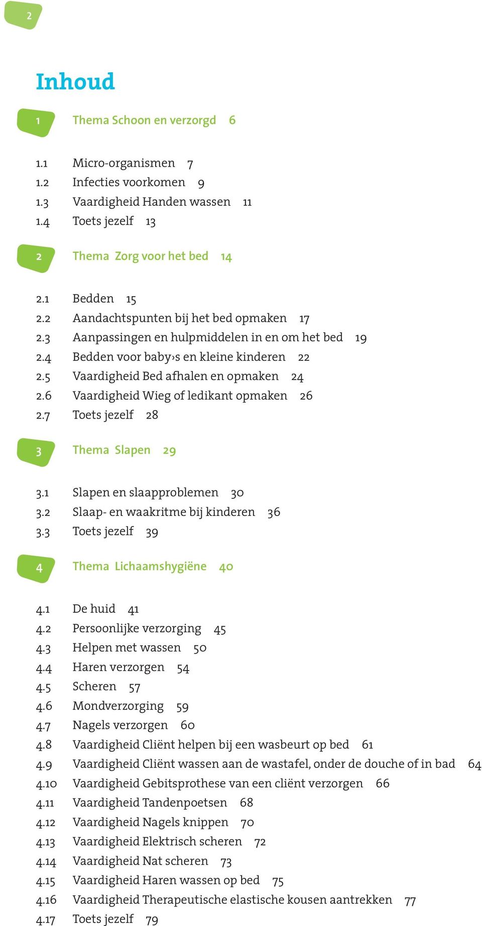 6 Vaardigheid Wieg of ledikant opmaken 26 2.7 Toets jezelf 28 3 Thema Slapen 29 3.1 Slapen en slaapproblemen 30 3.2 Slaap- en waakritme bij kinderen 36 3.