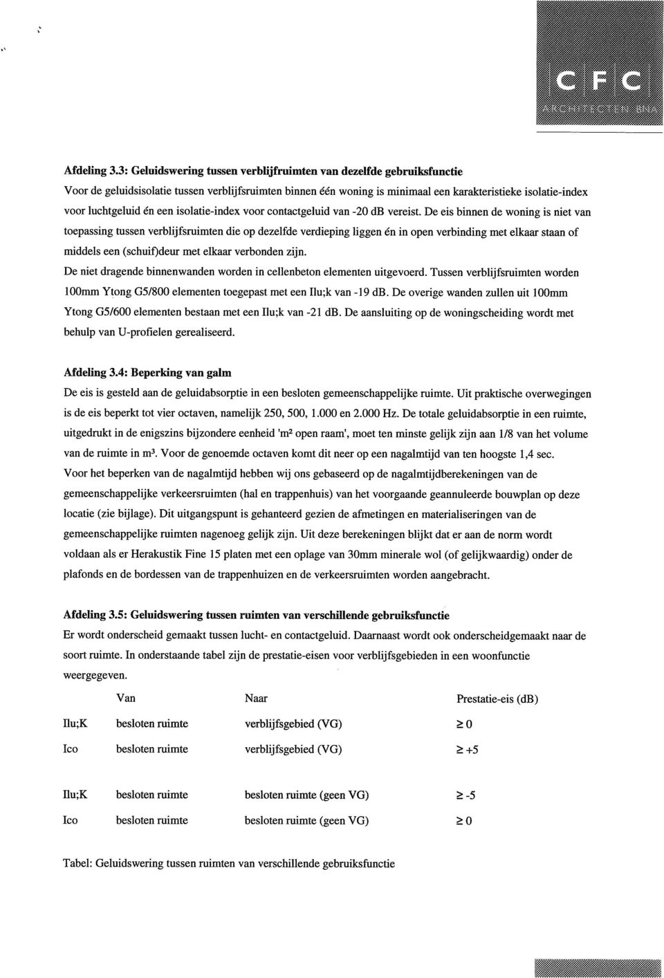 én een isolatieindex voor contactgeluid van 20 db vereist.