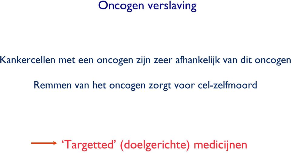 oncogen Remmen van het oncogen zorgt voor