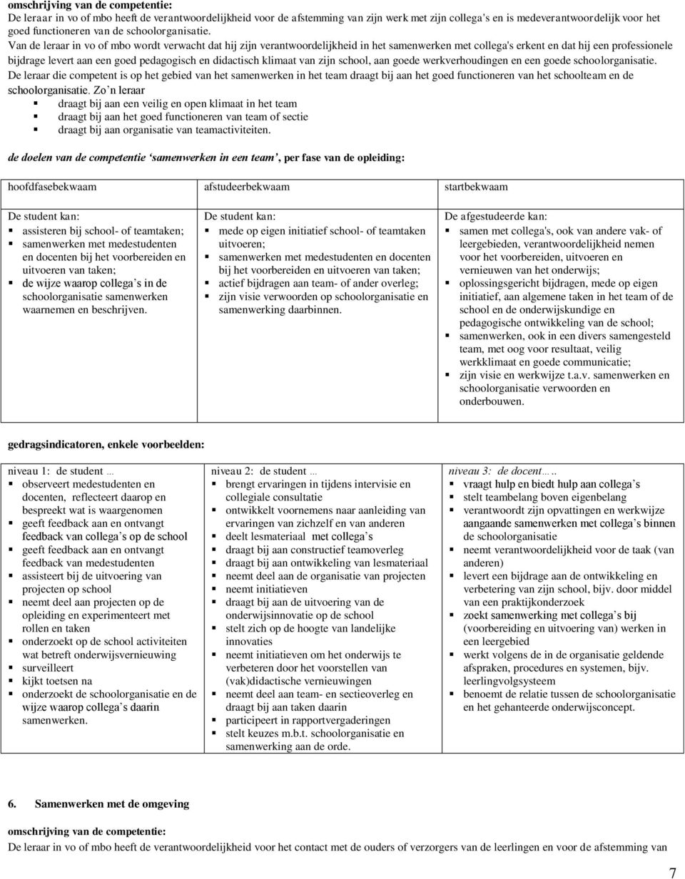 klimaat van zijn school, aan goede werkverhoudingen en een goede schoolorganisatie.