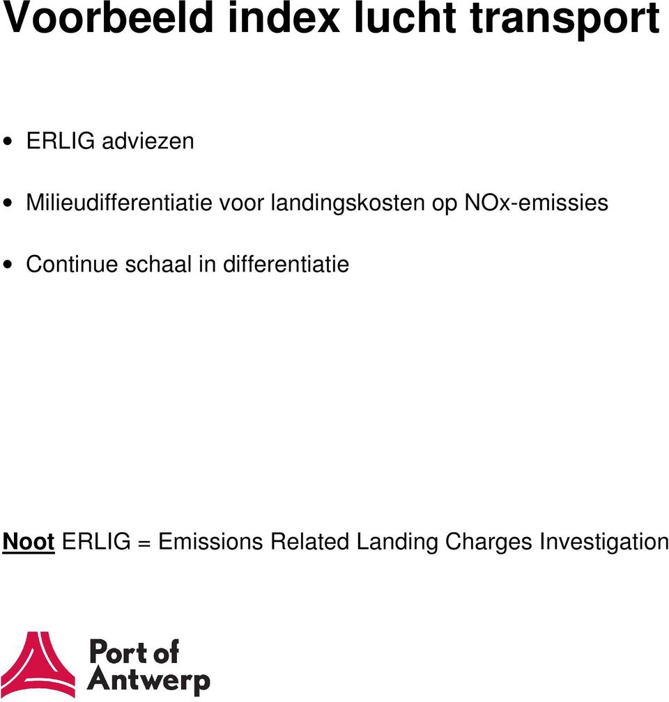 NOx-emissies Continue schaal in differentiatie