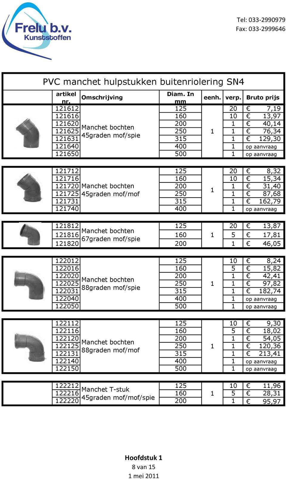 2202 25 0 8,24 2206 60 5 5,82 22020 200 42,4 Manchet bochten 22025 250 97,82 88graden mof/spie 2203 35 82,74 22040 400 op aanvraag 22050 500 op aanvraag 222 25 0 9,30 226 60 5 8,02 2220 200 54,05