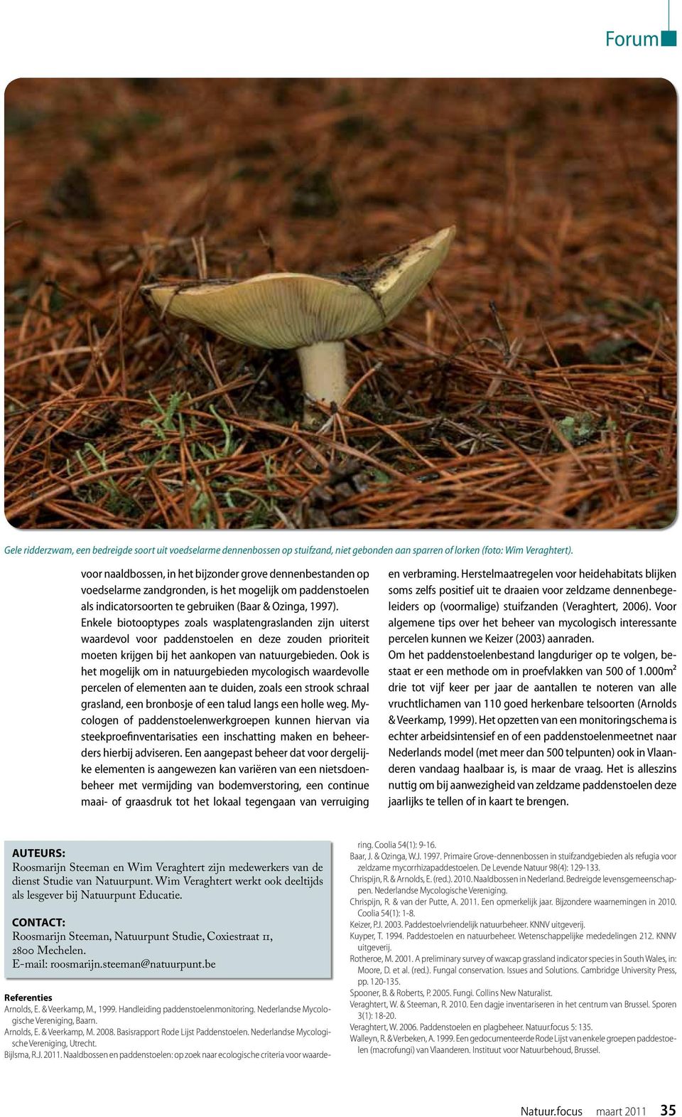 Enkele biotooptypes zoals wasplatengraslanden zijn uiterst waardevol voor paddenstoelen en deze zouden prioriteit moeten krijgen bij het aankopen van natuurgebieden.