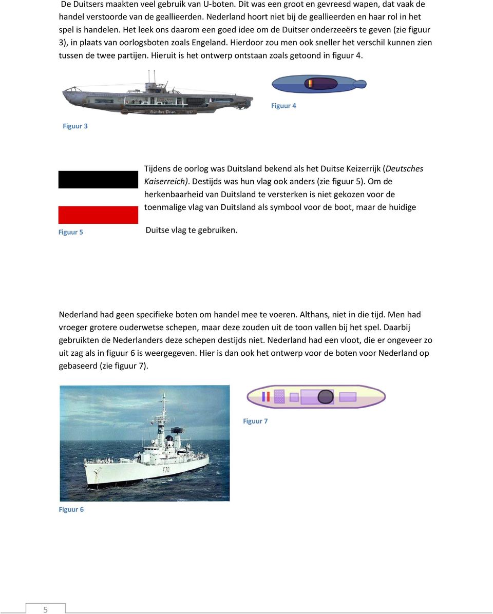 Het leek ons daarom een goed idee om de Duitser onderzeeërs te geven (zie figuur 3), in plaats van oorlogsboten zoals Engeland.
