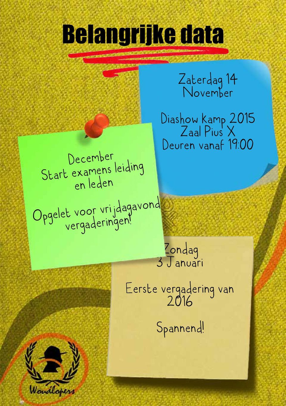 Zaterdag 14 November Diashow kamp 2015 Zaal Pius X