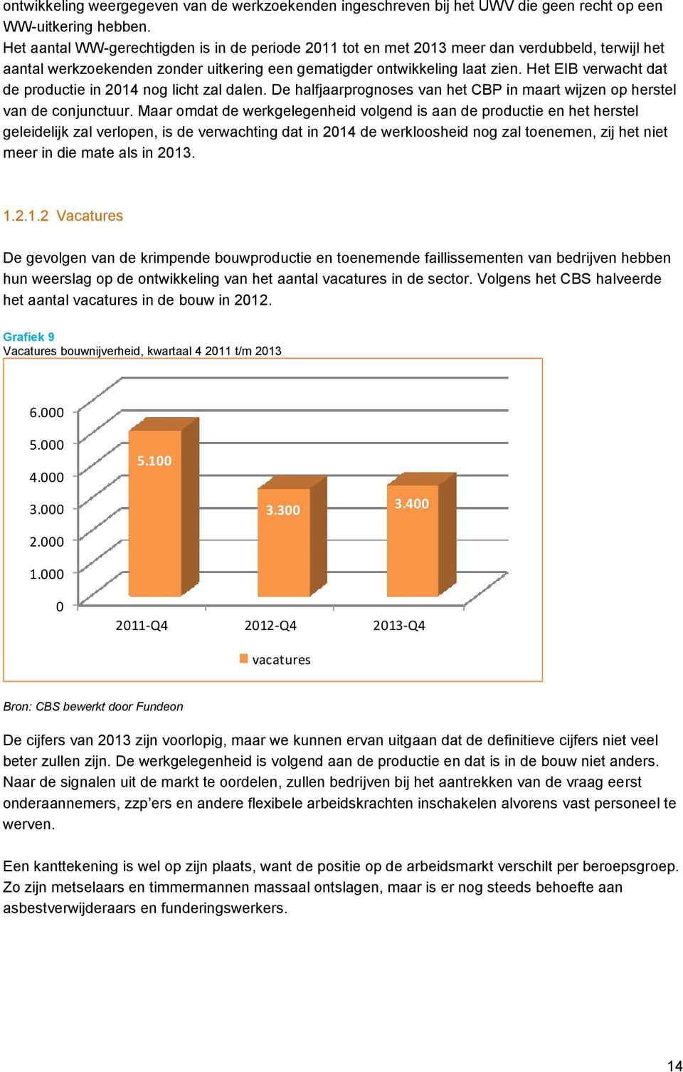 Het EIB verwacht dat de productie in 2014 nog licht zal dalen. De halfjaarprognoses van het CBP in maart wijzen op herstel van de conjunctuur.