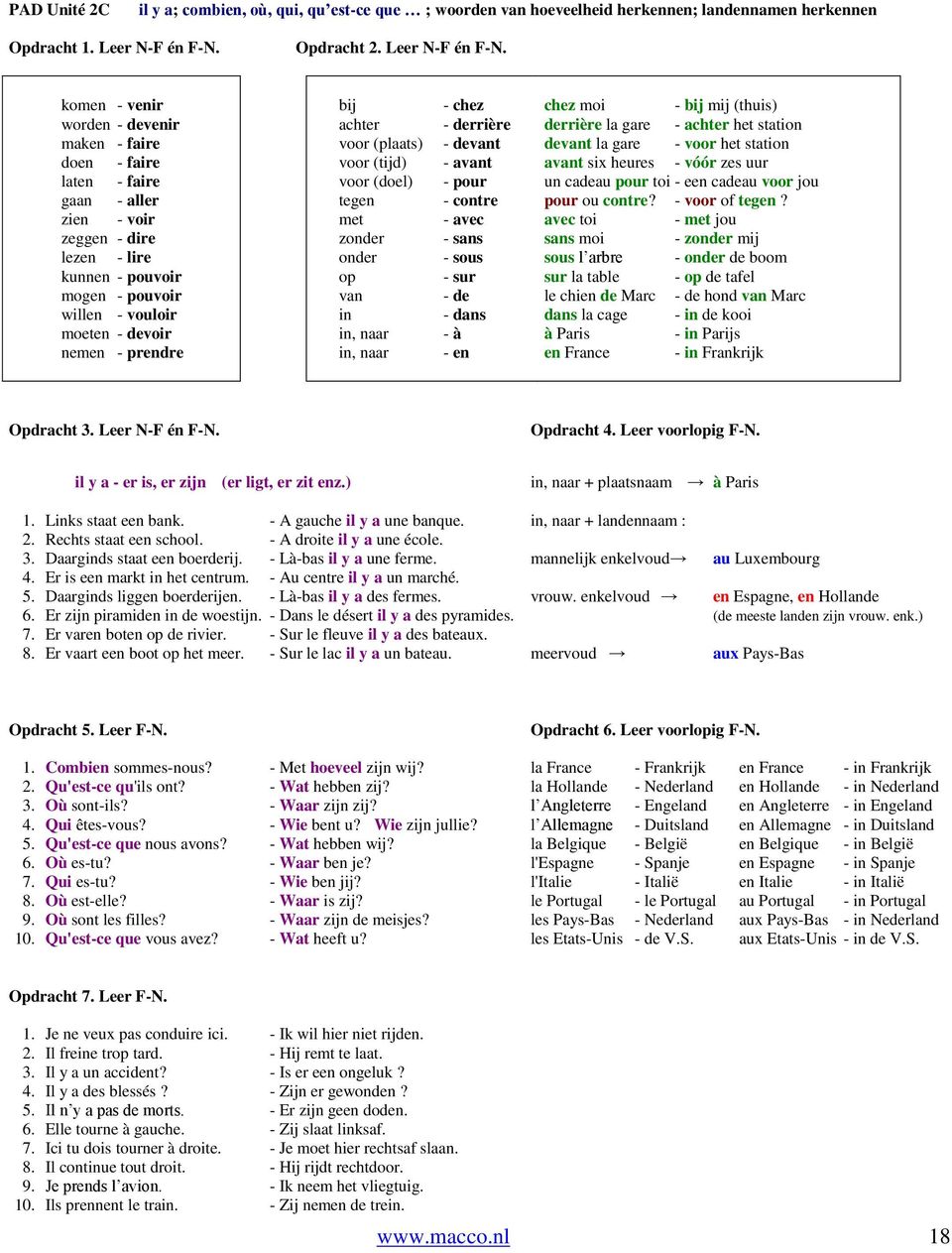 komen - venir worden - devenir maken - faire doen - faire laten - faire gaan - aller zien - voir zeggen - dire lezen - lire kunnen - pouvoir mogen - pouvoir willen - vouloir moeten - devoir nemen -