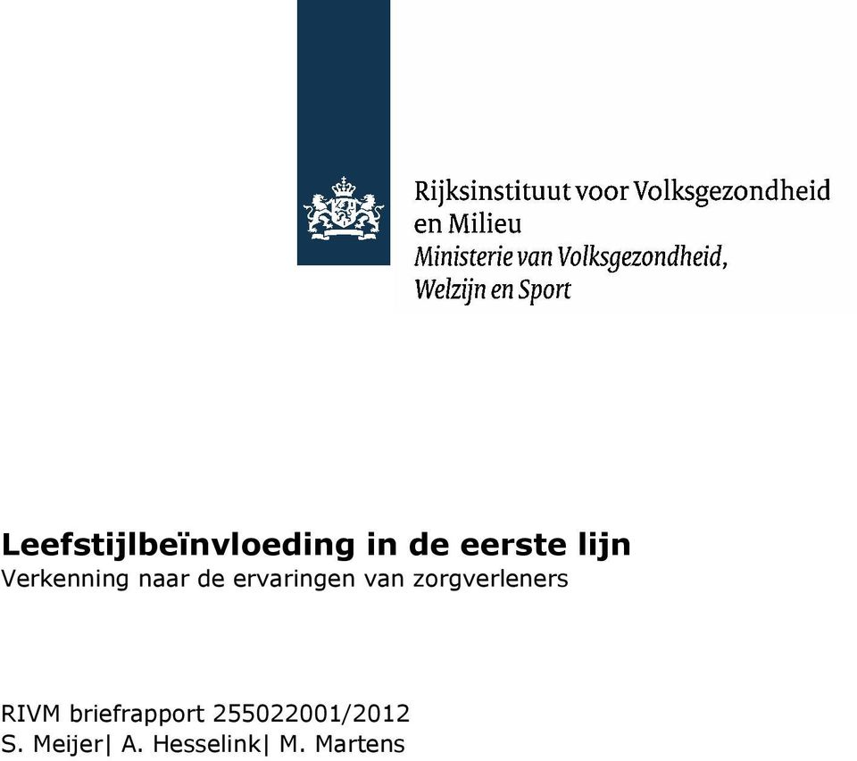 zorgverleners RIVM briefrapport