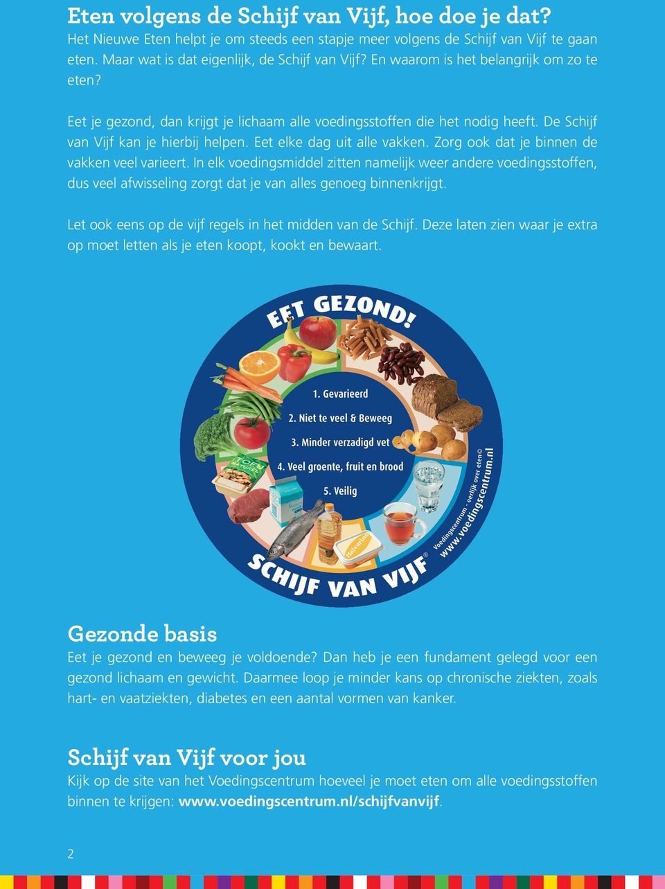 Zorg ook dat je binnen de vakken veel varieert. In elk voedingsmiddel zitten namelijk weer andere voedingsstoffen, dus veel afwisseling zorgt dat je van alles genoeg binnenkrijgt.