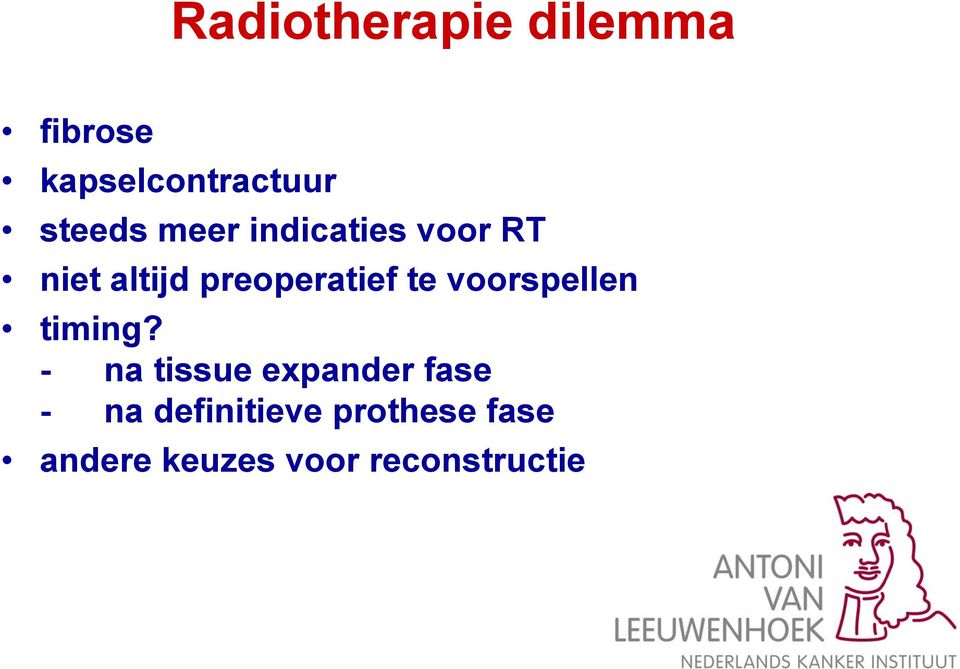 preoperatief te voorspellen timing?