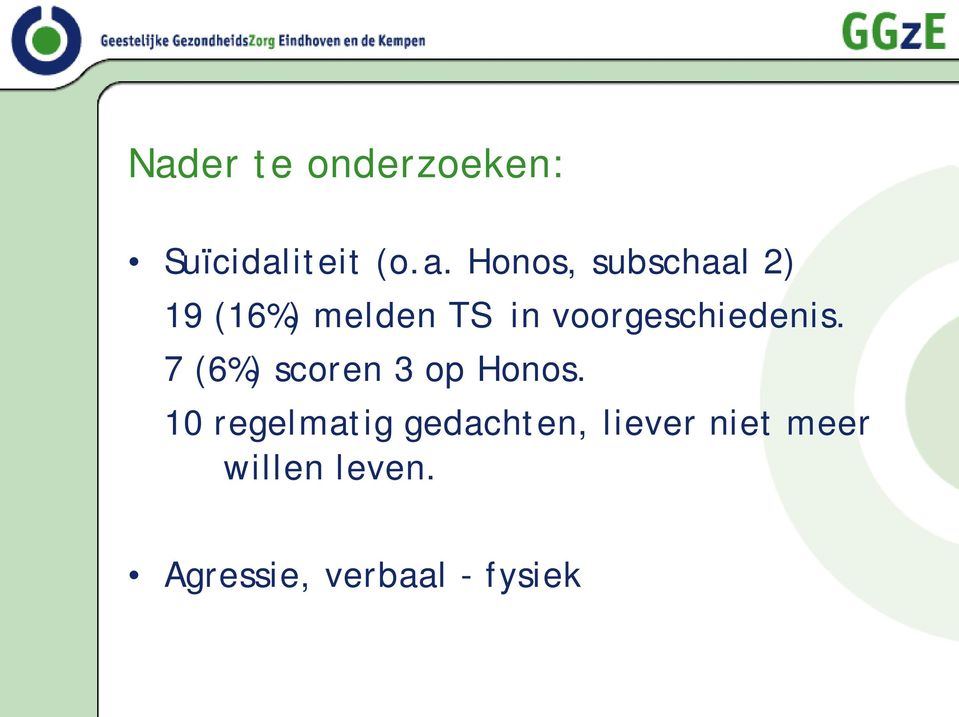 7 (6%) scoren 3 op Honos.