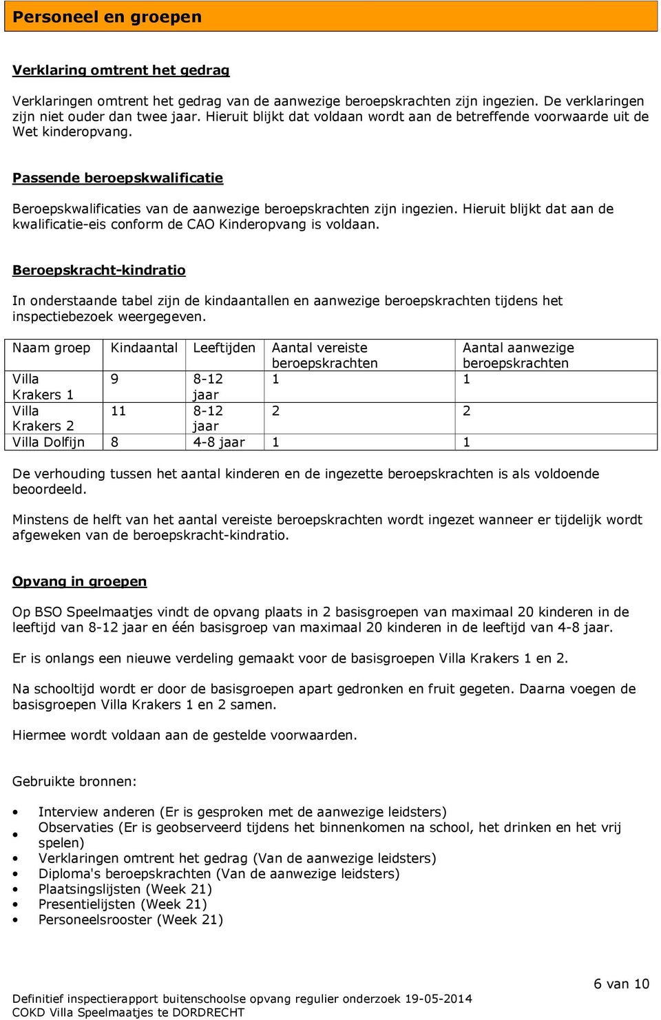 Hieruit blijkt dat aan de kwalificatie-eis conform de CAO Kinderopvang is voldaan.