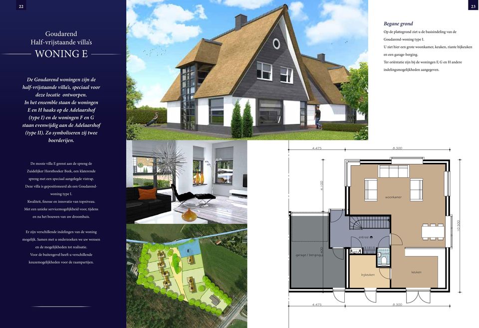 De Goudarend woningen zijn de half-vrijstaande villa s, speciaal voor deze locatie ontworpen.