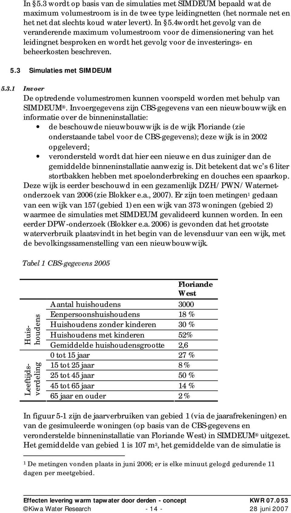 3 Simulaties met SIMDEUM 5.3.1 Invoer De optredende volumestromen kunnen voorspeld worden met behulp van SIMDEUM.