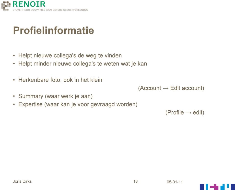 ook in het klein (Account Edit account) Summary (waar werk je