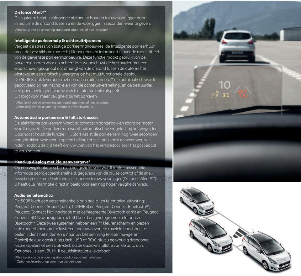 Intelligente parkeerhulp & achteruitrijcamera Vergeet de stress van lastige parkeermanoeuvres: de Intelligente parkeerhulp* meet de beschikbare ruimte bij fileparkeren en informeert u over de