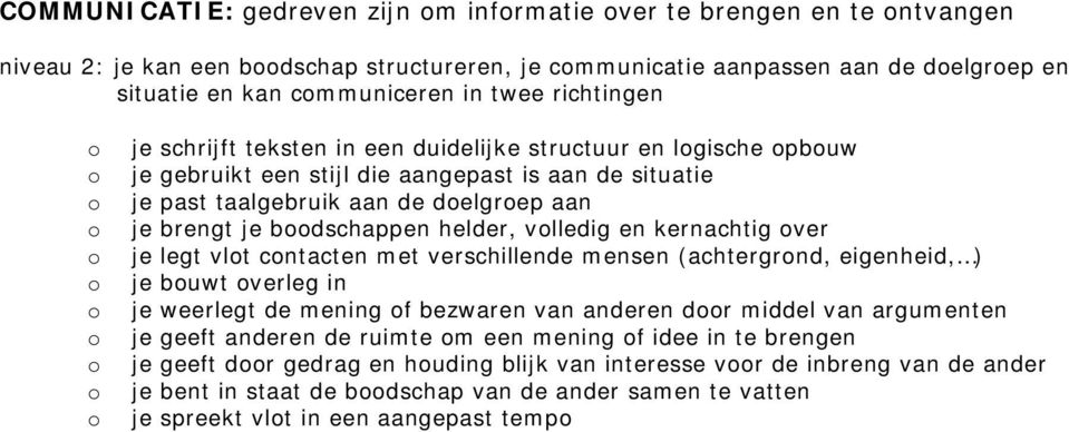 helder, vlledig en kernachtig ver je legt vlt cntacten met verschillende mensen (achtergrnd, eigenheid, ) je buwt verleg in je weerlegt de mening f bezwaren van anderen dr middel van argumenten je