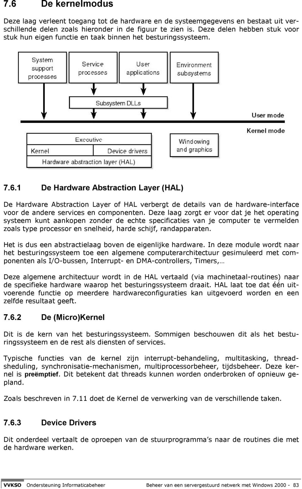 1 De Hardware Abstraction Layer (HAL) De Hardware Abstraction Layer of HAL verbergt de details van de hardware-interface voor de andere services en componenten.