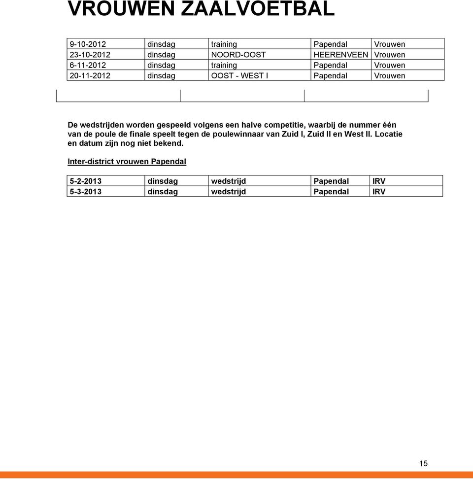 competitie, waarbij de nummer één van de poule de finale speelt tegen de poulewinnaar van Zuid I, Zuid II en West II.