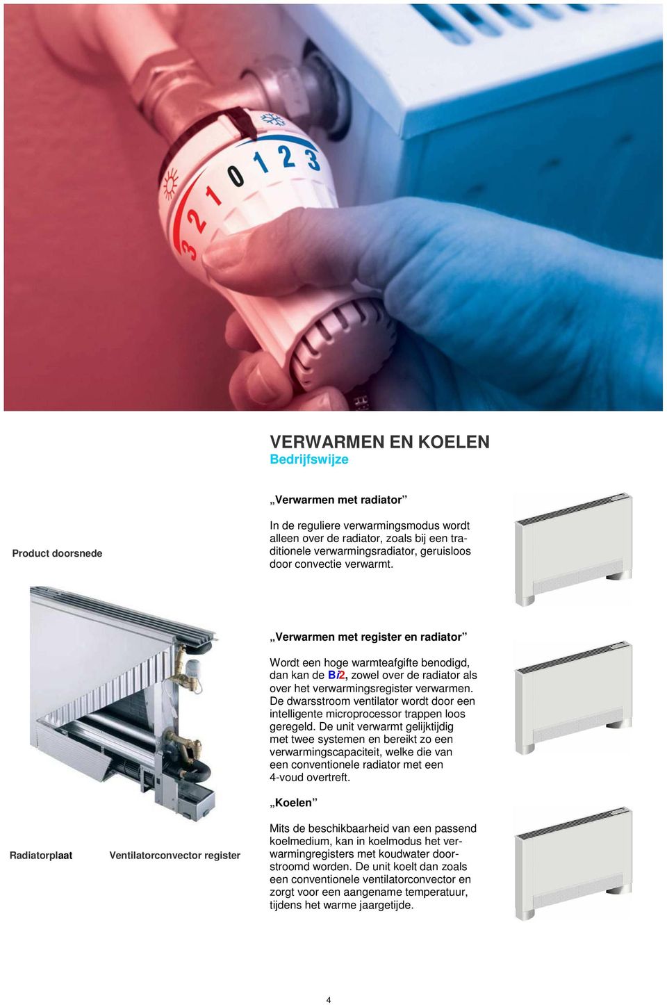 De dwarsstroom ventilator wordt door een intelligente microprocessor trappen loos geregeld.