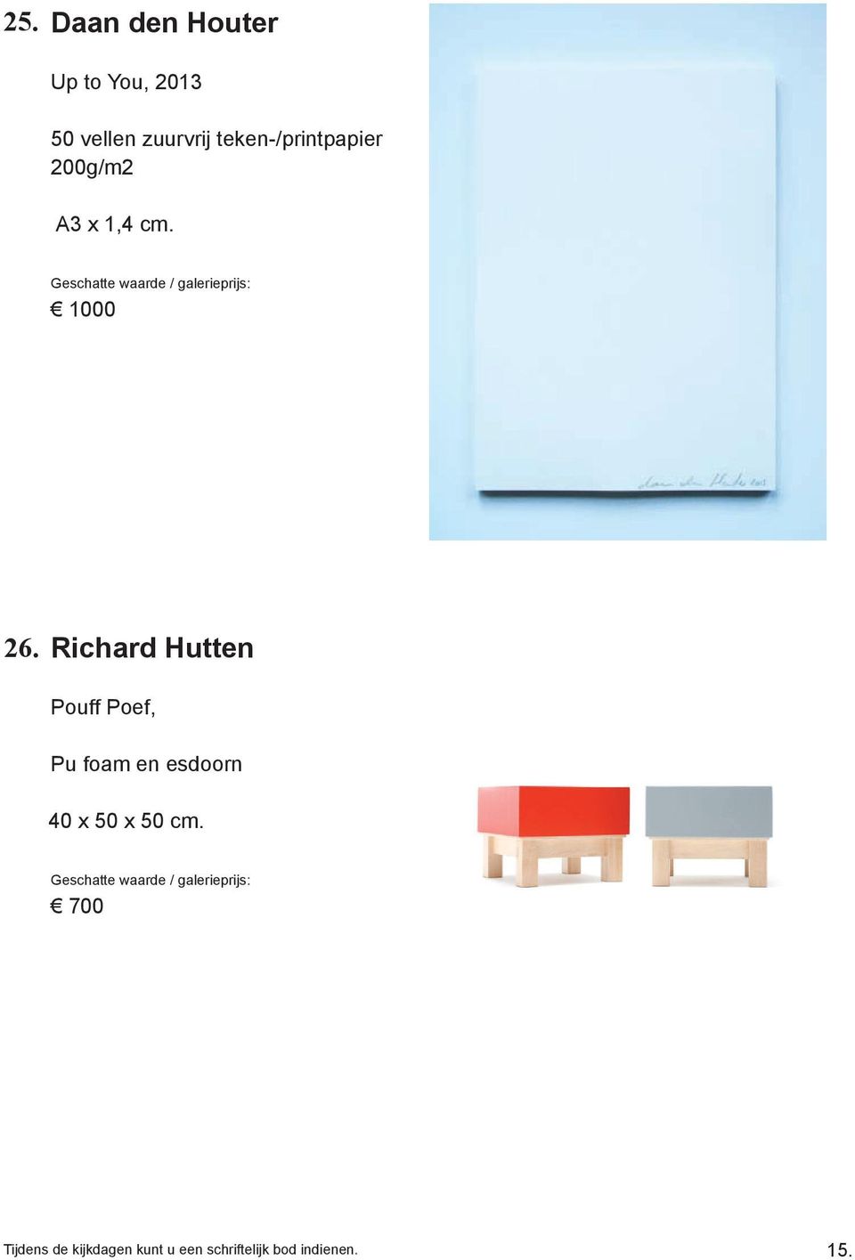 Richard Hutten Pouff Poef, Pu foam en esdoorn 40 x 50 x 50