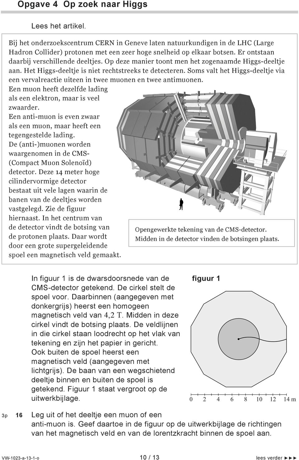 Soms valt het Higgs-deeltje via een vervalreactie uiteen in twee muonen en twee antimuonen. Een muon heeft dezelfde lading als een elektron, maar is veel zwaarder.