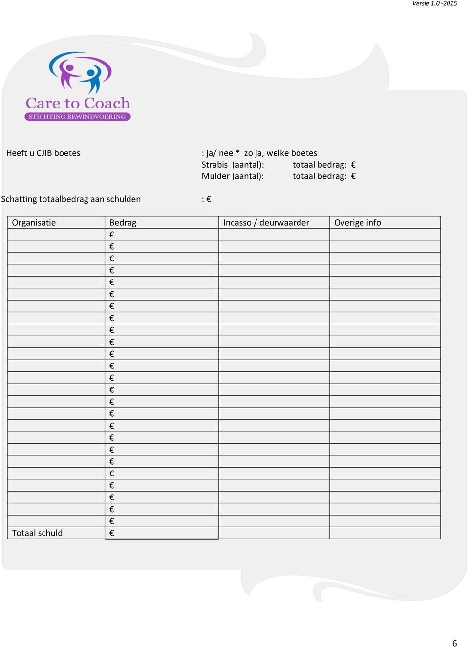 Intakeformulier bewindvoering Care to Coach - PDF Free Download