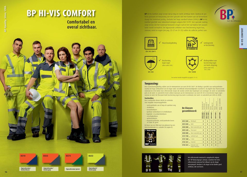 Ondanks het hoge aandeel katoen (50%) is BP Hi-Vis Comfort geschikt voor industrieel reinigen volgens ISO 5797.