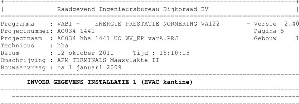 PRESTATIE NORMERING VA122 - Versie 2.