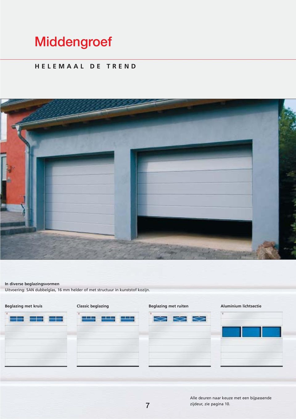 Beglazing met kruis Classic beglazing Beglazing met ruiten Aluminium