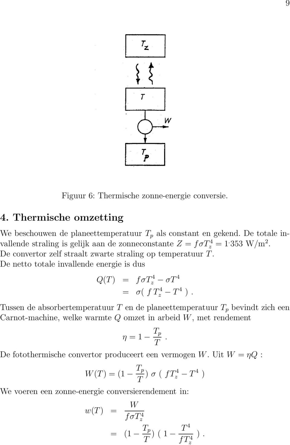 De netto totale invallende energie is dus Q(T) = fσt 4 z σt 4 = σ( f T 4 z T 4 ).