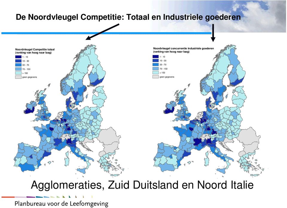 gegevens Noordvleugel concurrentie industriele goederen (ranking van hoog naar