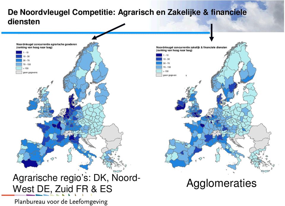 gegevens Noordvleugel concurrentie zakelijk & financiele diensten (ranking van hoog naar laag)