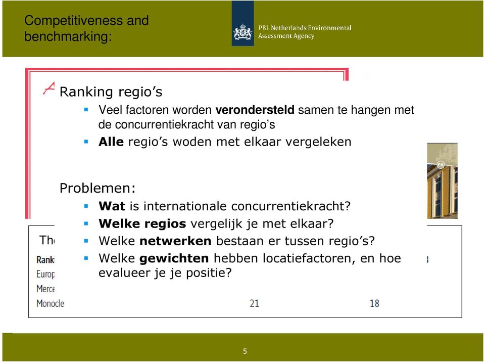 concurrentiekracht? Welke regios vergelijk je met elkaar?