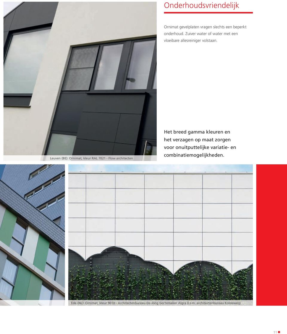 Leuven (BE): Ornimat, kleur RAL 7021 - Flow architecten Het breed gamma kleuren en het verzagen op maat