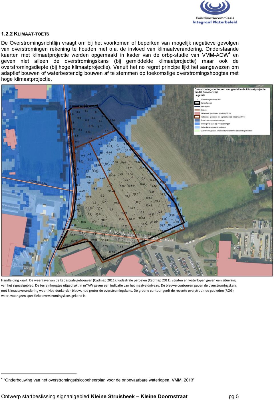 overstromingsdiepte (bij hoge klimaatprojectie).