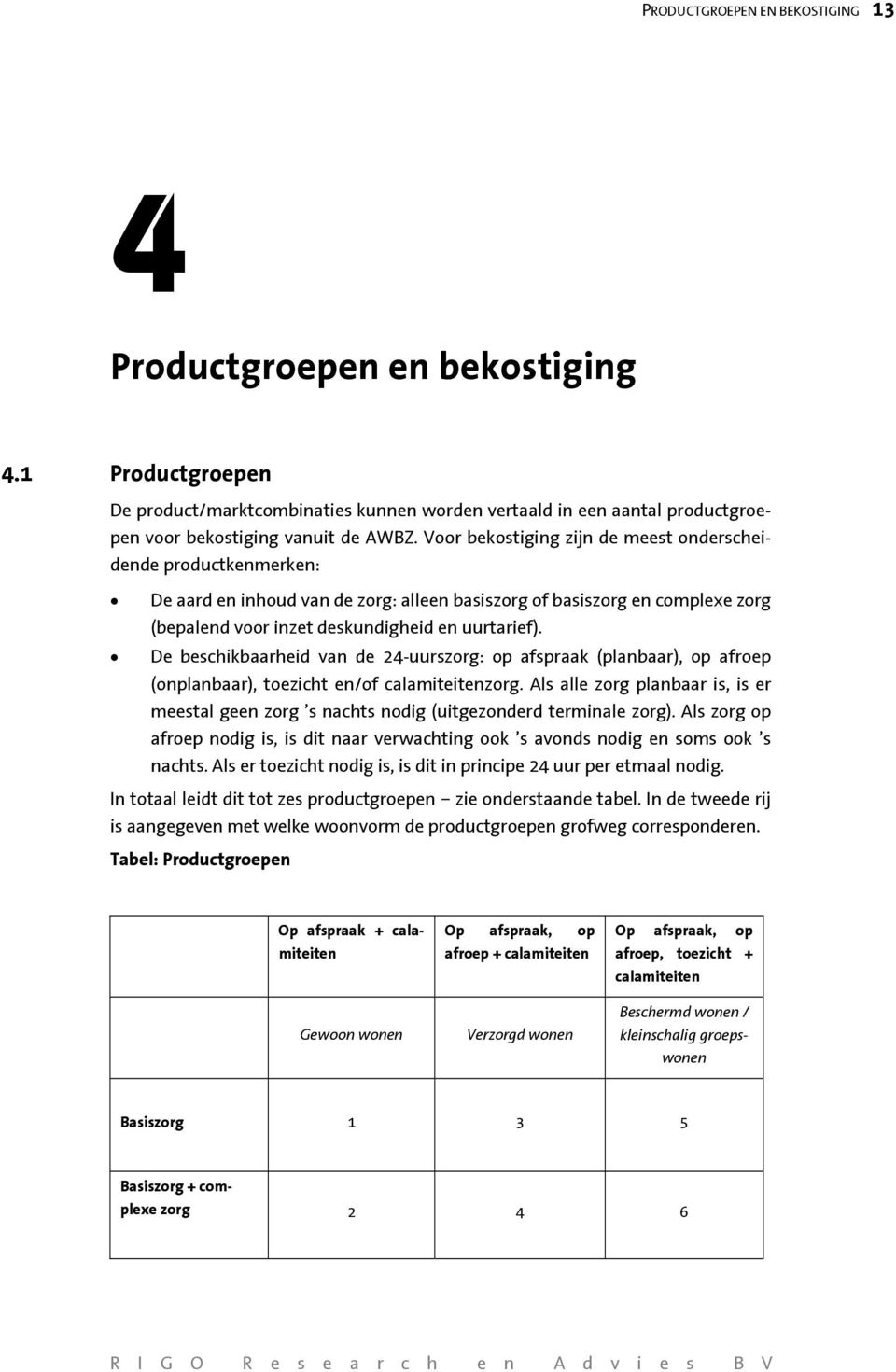 De beschikbaarheid van de 24-uurszorg: op afspraak (planbaar), op afroep (onplanbaar), toezicht en/of calamiteitenzorg.