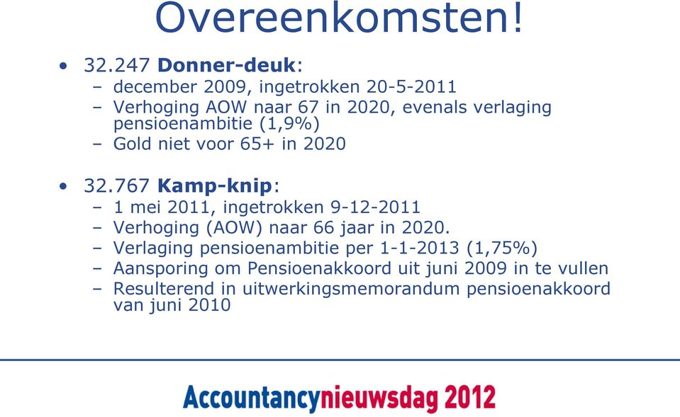 pensioenambitie (1,9%) Gold niet voor 65+ in 2020 32.