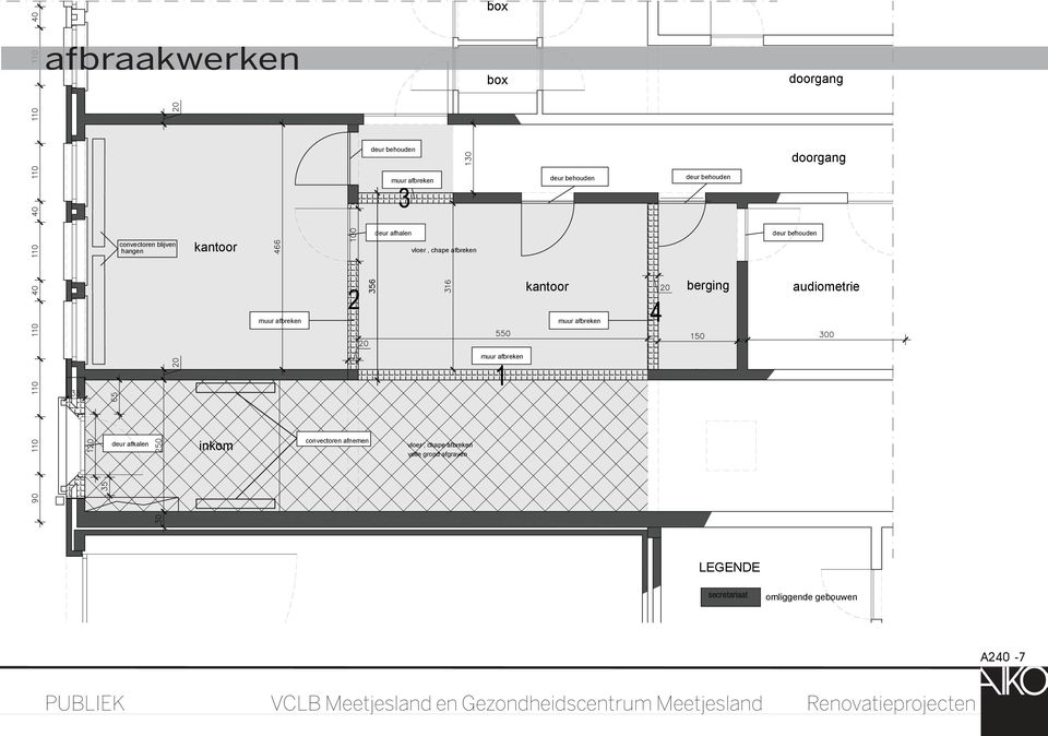 afbreken 2 muur afbreken 4 audiometrie muur afbreken 1 deur afhalen inkom